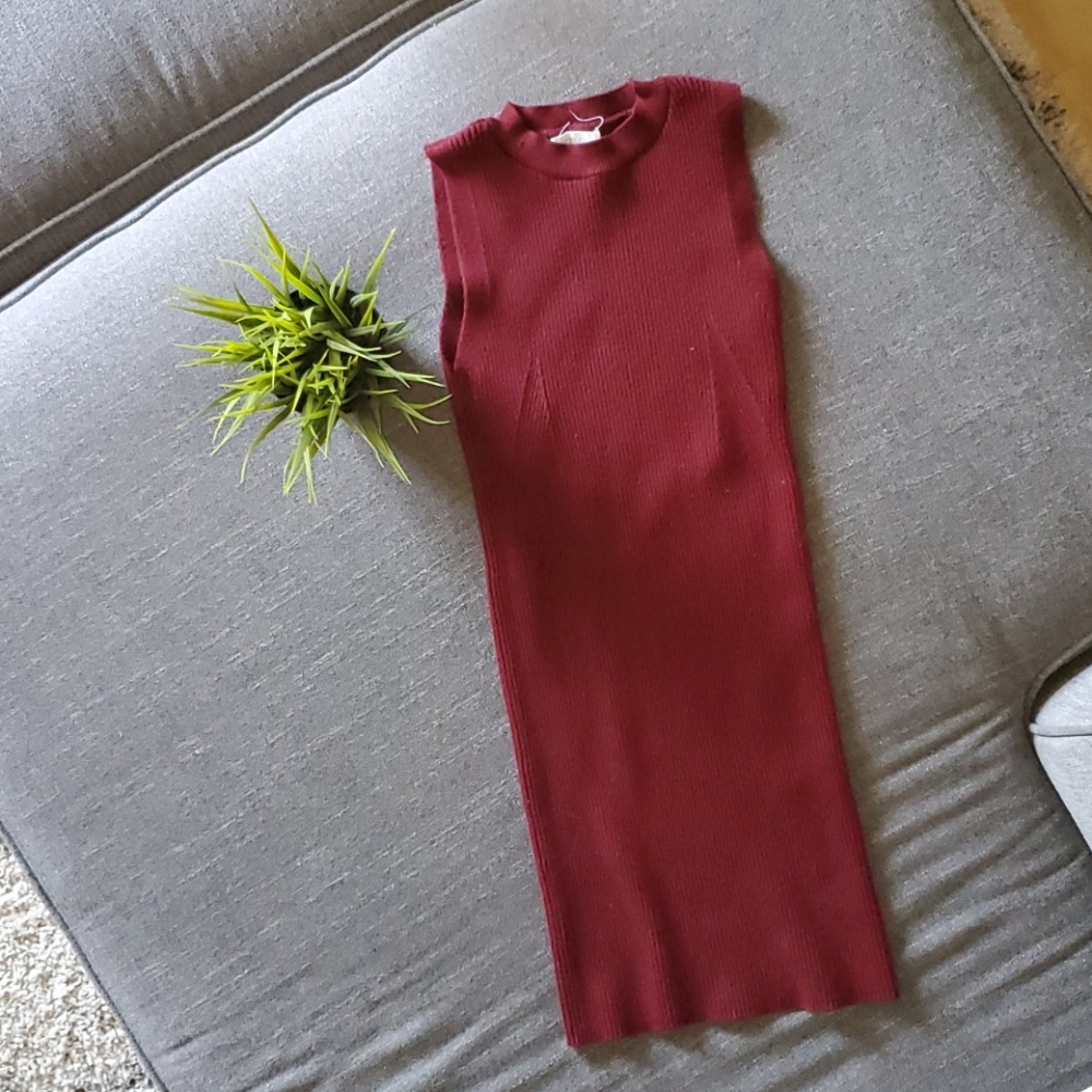 Burgundy Dress Mini Small Petite FOREVER 21